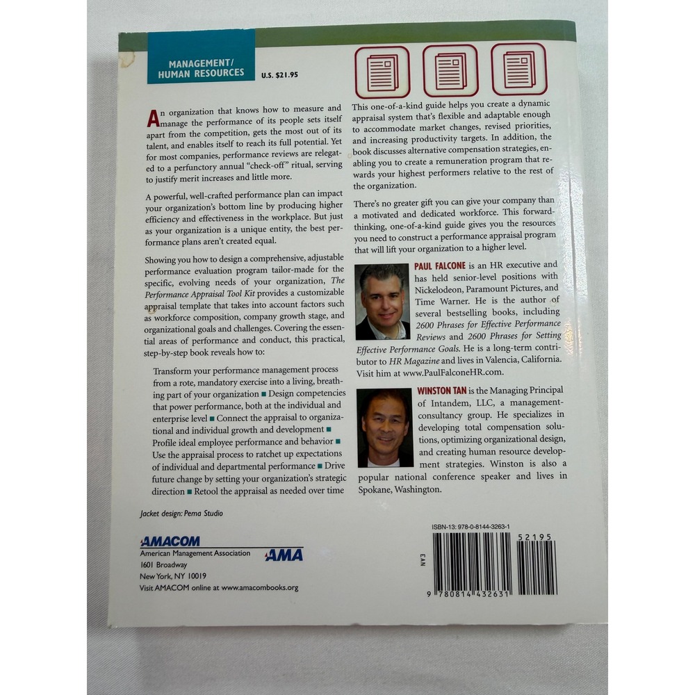 The Performance Appraisal Tool Kit Paul Falcone Winston Tan HR‎ Management Book - Picture 3 of 3